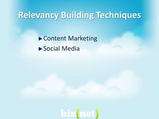 Relevancy Building TechniquesContent Marketing Social Media