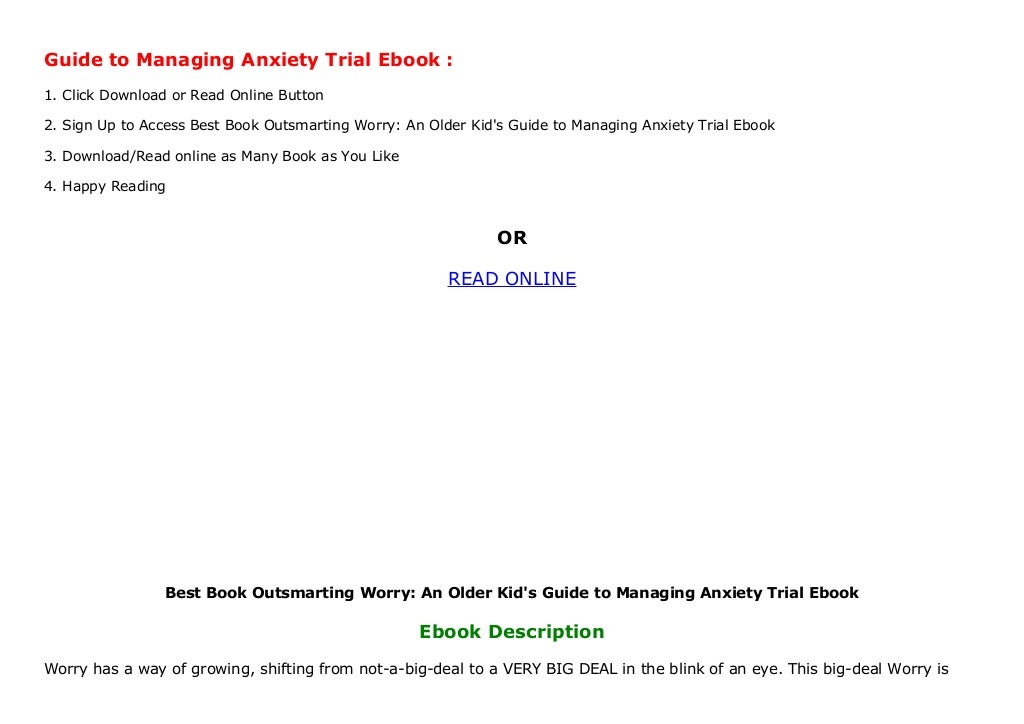 outsmarting worry book outsmarting worry book
