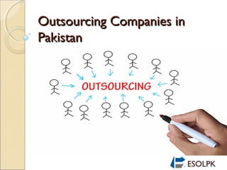 Outsourcing Companies inOutsourcing Companies in
PakistanPakistan
ESOLPK
 