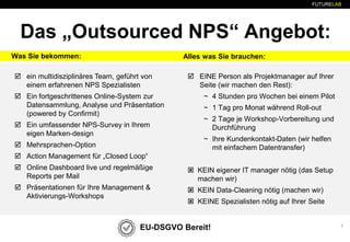 FUTURELAB
5
Das „Outsourced NPS“ Angebot:
 ein multidisziplinäres Team, geführt von
einem erfahrenen NPS Spezialisten
 E...