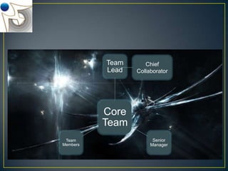 Team
Lead

Chief
Collaborator

Core
Team
Team
Members

Senior
Manager

 
