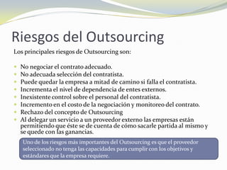 Outsourcing en las Empresas | PPTX