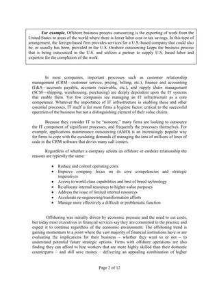 outsourcing offshoring