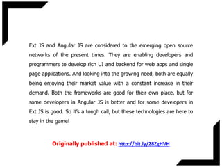 Some Serious Competition: Angular vs Ext JS | PPT