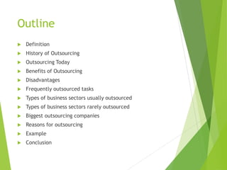 Outsource Definiition Outsourcing 1st module | PDF