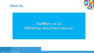 03
StaffBerry is an
Offshoring recruitment service.
About Us
StaffBerry | Simple. Smart. Staffing.
 