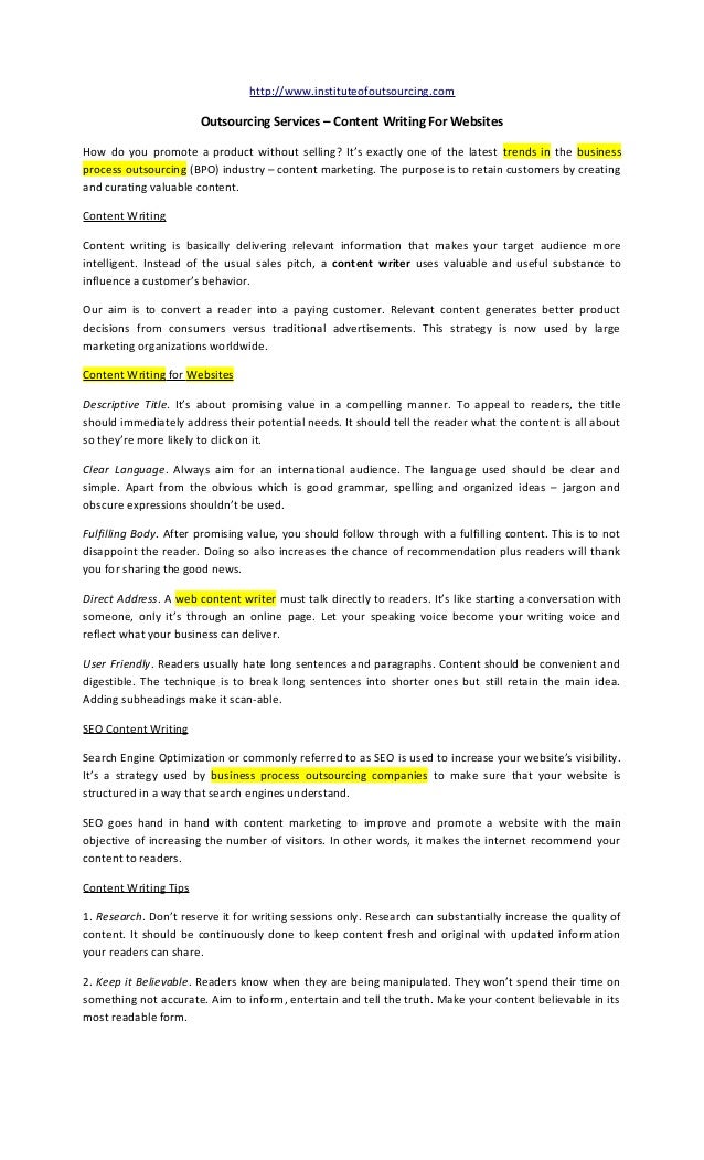 content writing for websites pdf
