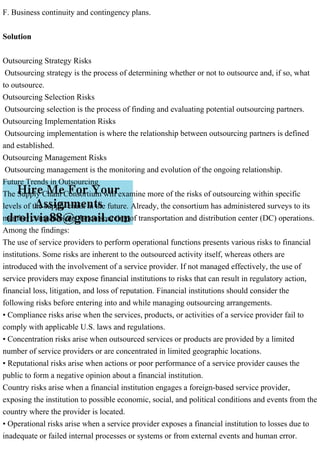 Outsourcing Strategy Risks Outsourcing strategy is the process of .pdf