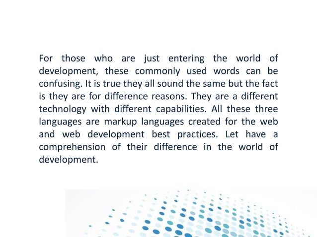 The Difference between HTML, XHTML & HTML5 for Beginners | PPTX | Web ...