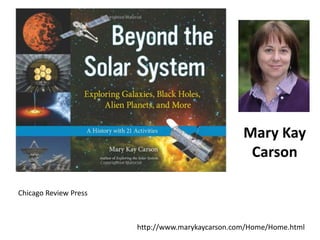 Chicago Review Press
Mary Kay
Carson
http://www.marykaycarson.com/Home/Home.html
 