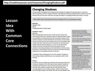 http://nexttimeyousee.com/resources/ChangingShadows.pdf
Lesson
Idea
With
Common
Core
Connections
 