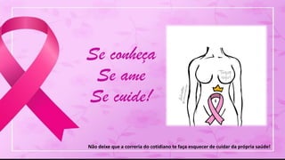 Se conheça
Se ame
Se cuide!
Não deixe que a correria do cotidiano te faça esquecer de cuidar da própria saúde!
 