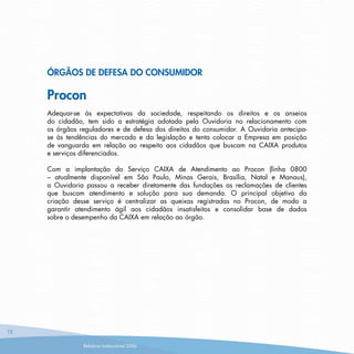 Ouvidoria Caixa RelatóRio2006