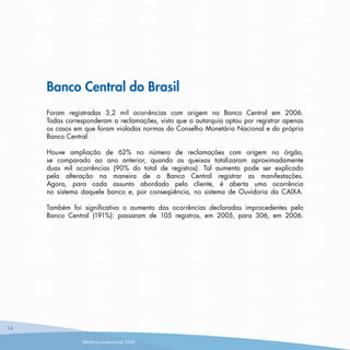 Ouvidoria Caixa RelatóRio2006