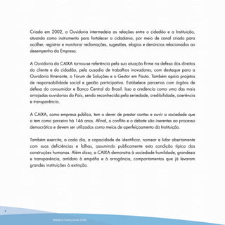 Ouvidoria Caixa RelatóRio2006