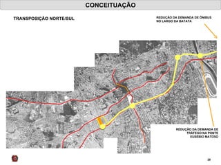 CONCEITUAÇÃO TRANSPOSIÇÃO NORTE/SUL REDUÇÃO DA DEMANDA DE TRÁFEGO NA PONTE EUSÉBIO MATOSO REDUÇÃO DA DEMANDA DE ÔNIBUS NO LARGO DA BATATA 