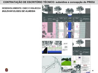 CONTRATAÇÃO DE ESCRITÓRIO TÉCNICO: subsídios e concepção do PRIOU DESENVOLVIMENTO: CNEC E VIGLIECCA BULEVAR ELISEU DE ALMEIDA   