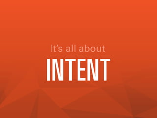 It’s all about

INTENT

 