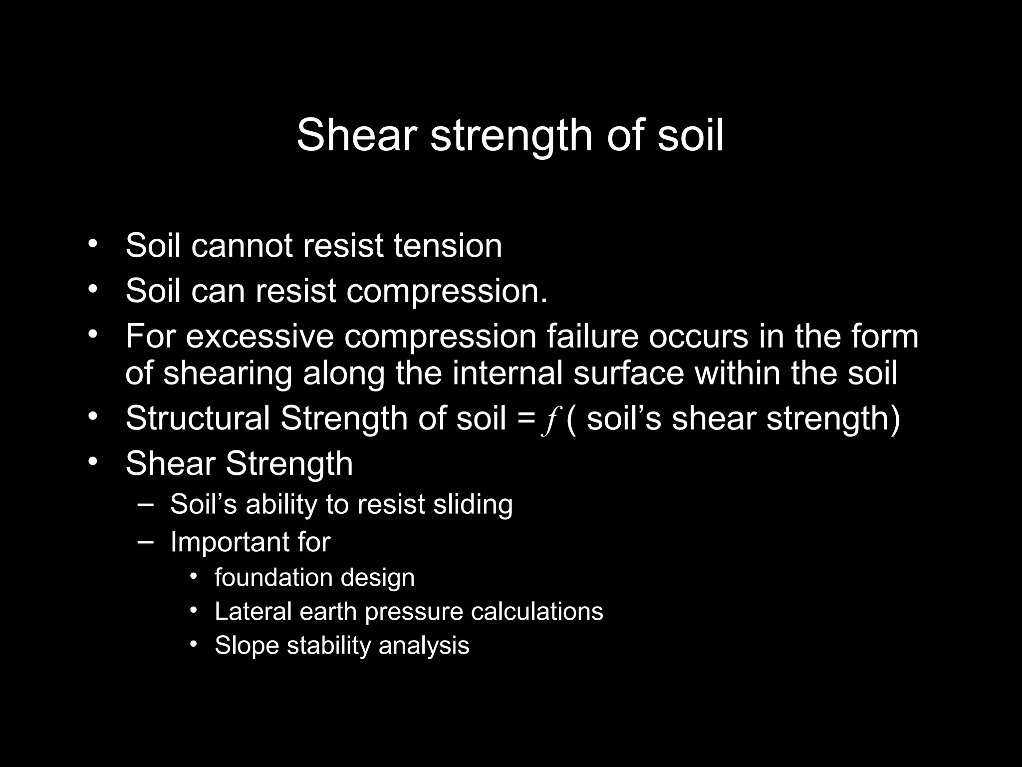 Shear Strength of soil and Tests on soil | PPT