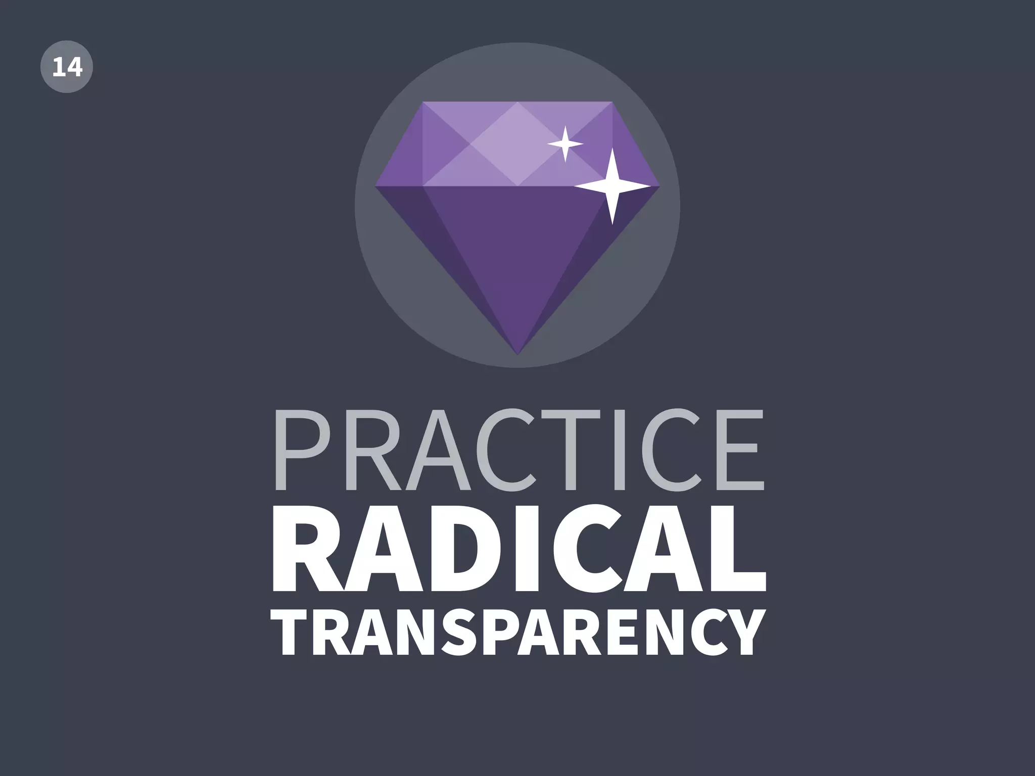 PRACTICE
RADICALTRANSPARENCY
 