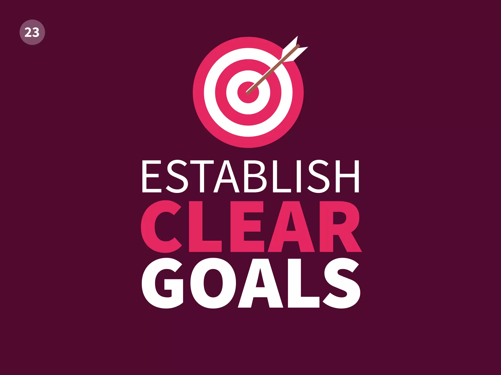 ESTABLISH
CLEAR
GOALS
 