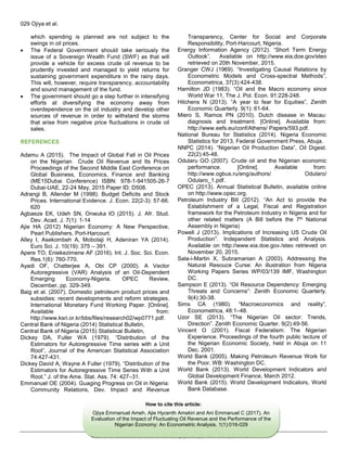 An Evaluation of the Impact of Fluctuating Oil Revenue and the ...