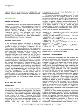 An Evaluation of the Impact of Fluctuating Oil Revenue and the ...
