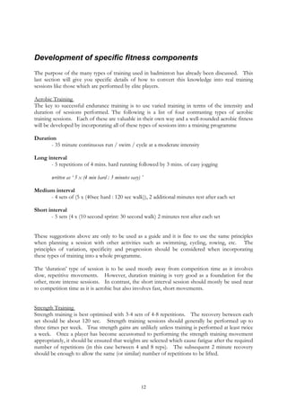 Fitness training in Badminton | PDF