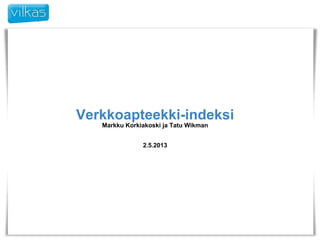 Verkkoapteekki-indeksi 2011-2012