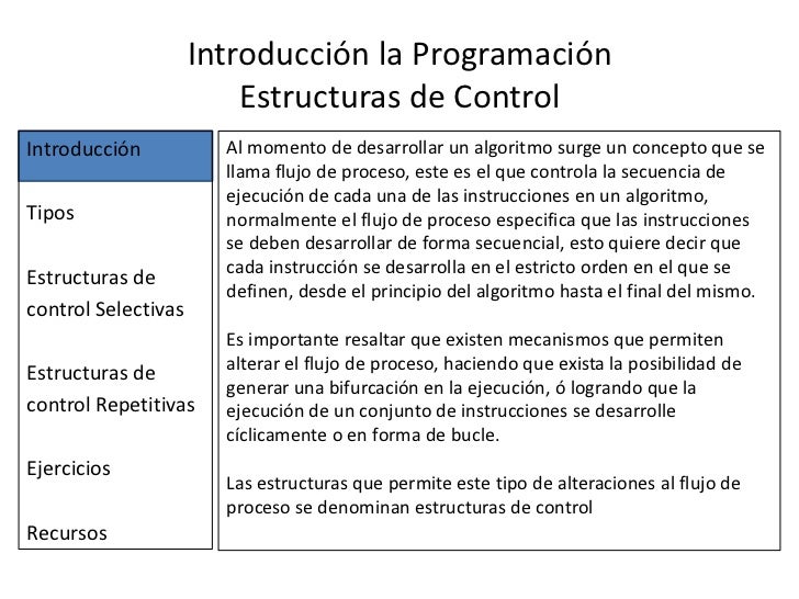 Estructuras de control