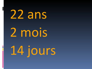 22 ans 2 mois 14 jours 