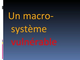 Un macro-système  vulnérable 