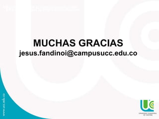 Información para la Internacionalización
Información para la Internacionalización
MUCHAS GRACIAS
jesus.fandinoi@campusucc.edu.co
 
