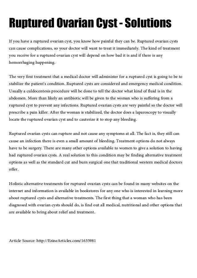 Ovarian cysts, importance of a pelvic exam to diagnose ovarian cysts