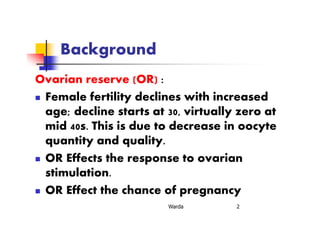 Ovarian reserve o warda | PDF