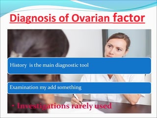 Diagnosis of Ovarian factor
 