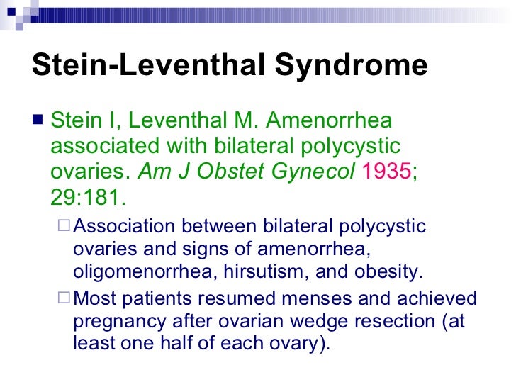 A Sindrome De Stein Leventhal Tambem Conhecida Como