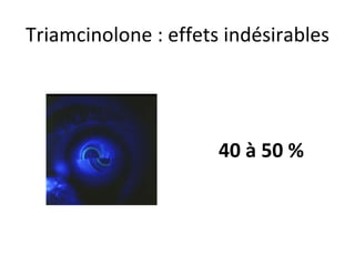 Triamcinolone : effets indésirables 40 à 50 %
