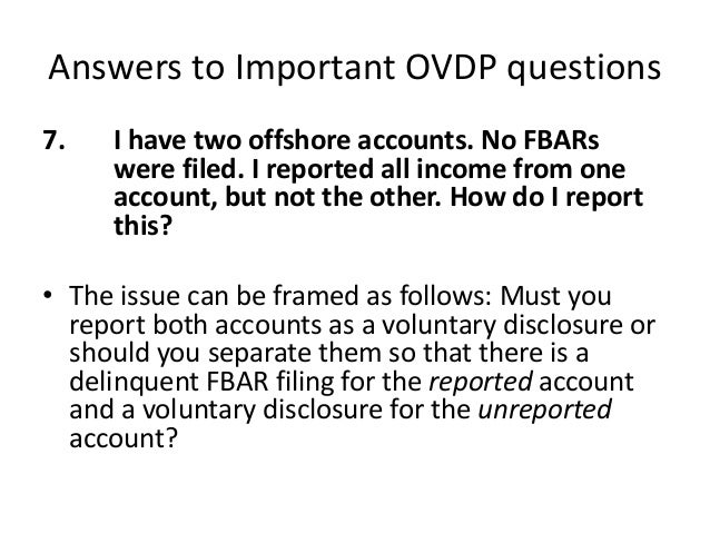 ovdp the survivors manual delinquent fbar cover letter