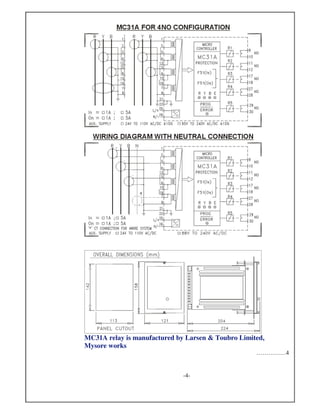 MC31A relay is manufactured by Larsen & Toubro Limited,
Mysore works
……………4
-4-
 