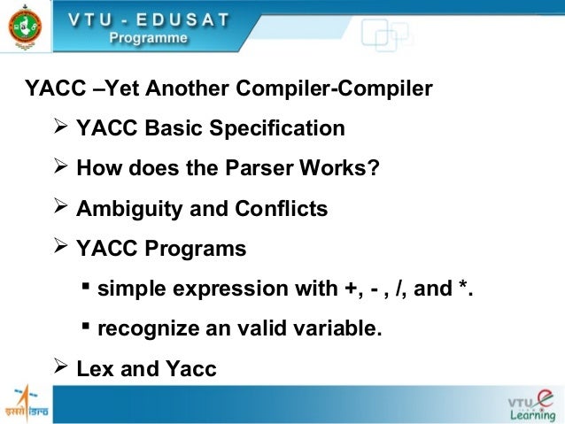 Online lex and yacc compiler