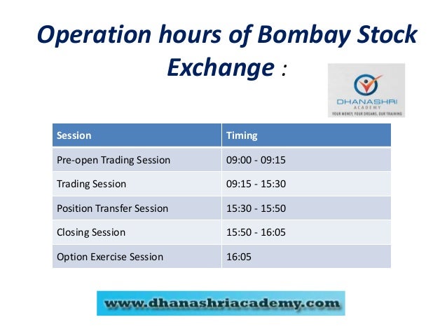 bombay stock exchange trading days