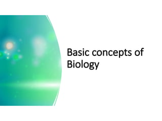 Basic concepts of
Biology
 