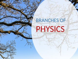 BRANCHES OF
PHYSICS
 