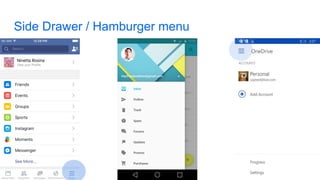 Side Drawer / Hamburger menu
 