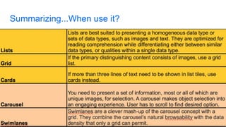 Summarizing...When use it?
 
