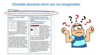 Clickable elements which are not recognizable
 