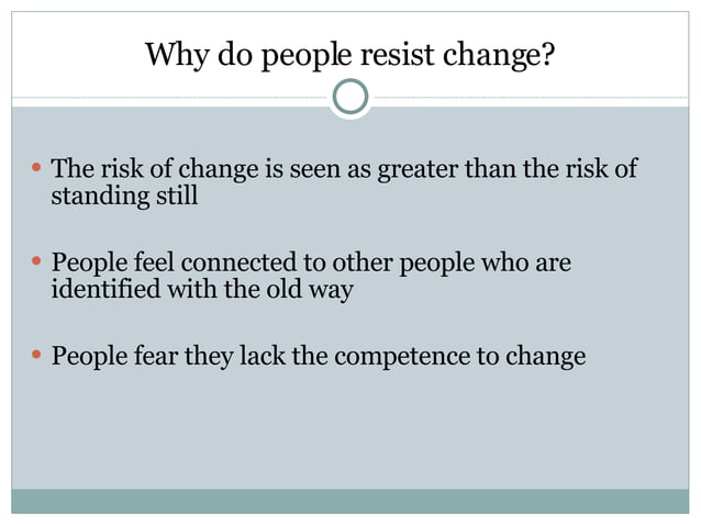 Overcoming Resistance To Change | PPT