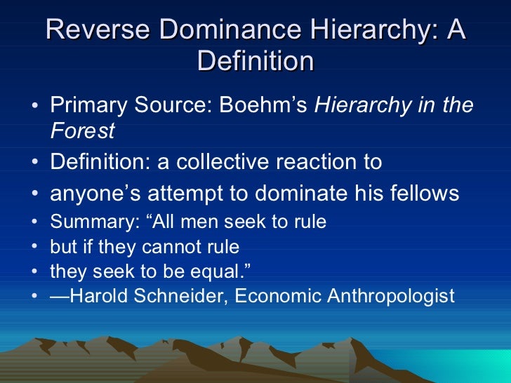 dominance hierarchy definition anthropology