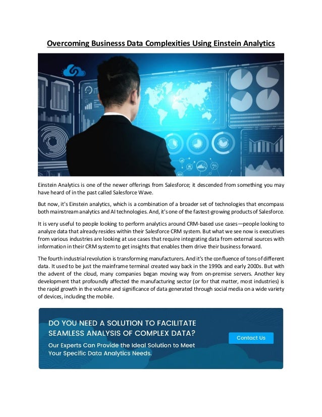Overcoming businesss data complexities using einstein analytics 2 overcoming businesss data complexities using einstein analytics 1 638